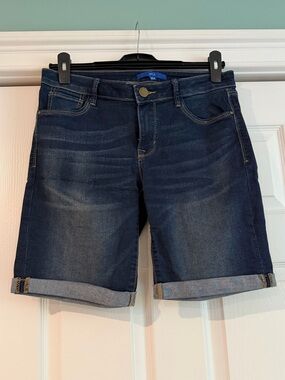 Apt. 9 Dark Blue Rolled Hem Denim Bermuda Shorts